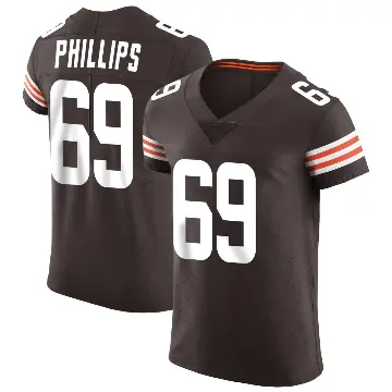 ＃69 Men's Tyre Phillips Brown Elite Cleveland Browns Vapor Jersey