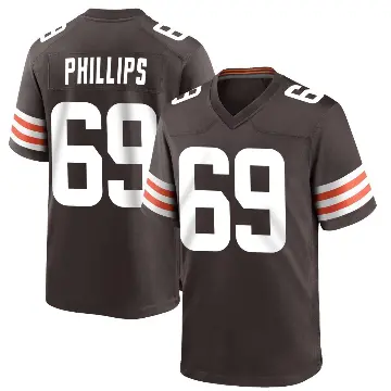 ＃69 Men's Tyre Phillips Brown Game Cleveland Browns Team Color Jersey
