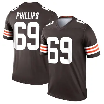 ＃69 Men's Tyre Phillips Brown Legend Cleveland Browns Jersey