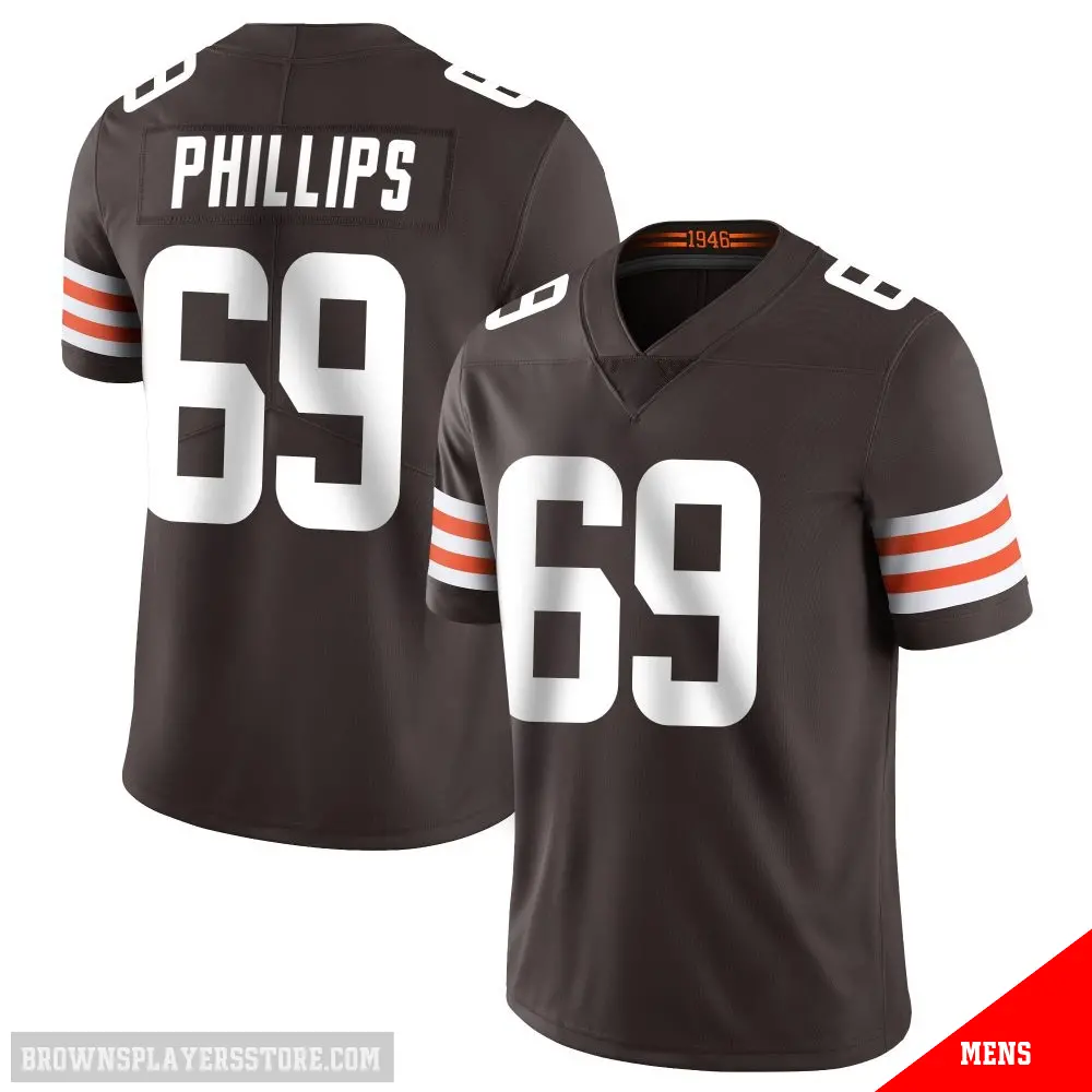 ＃69 Men's Tyre Phillips Brown Limited Cleveland Browns Team Color Vapor Untouchable Jersey
