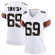＃69 Women's Lorenzo Thompson White Game Cleveland Browns Jersey