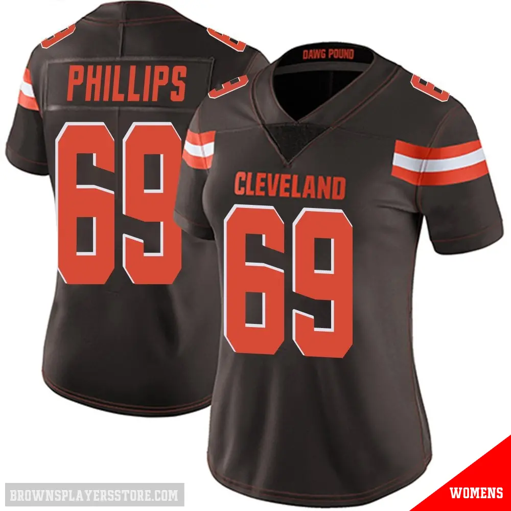 ＃69 Women's Tyre Phillips Brown Limited Cleveland Browns Team Color Vapor Untouchable Jersey