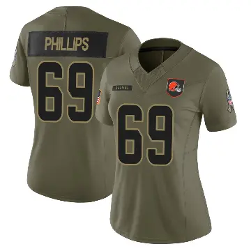 ＃69 Women's Tyre Phillips Olive Limited Cleveland Browns 2025 Salute to Service Jersey