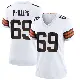 ＃69 Women's Tyre Phillips White Game Cleveland Browns Jersey