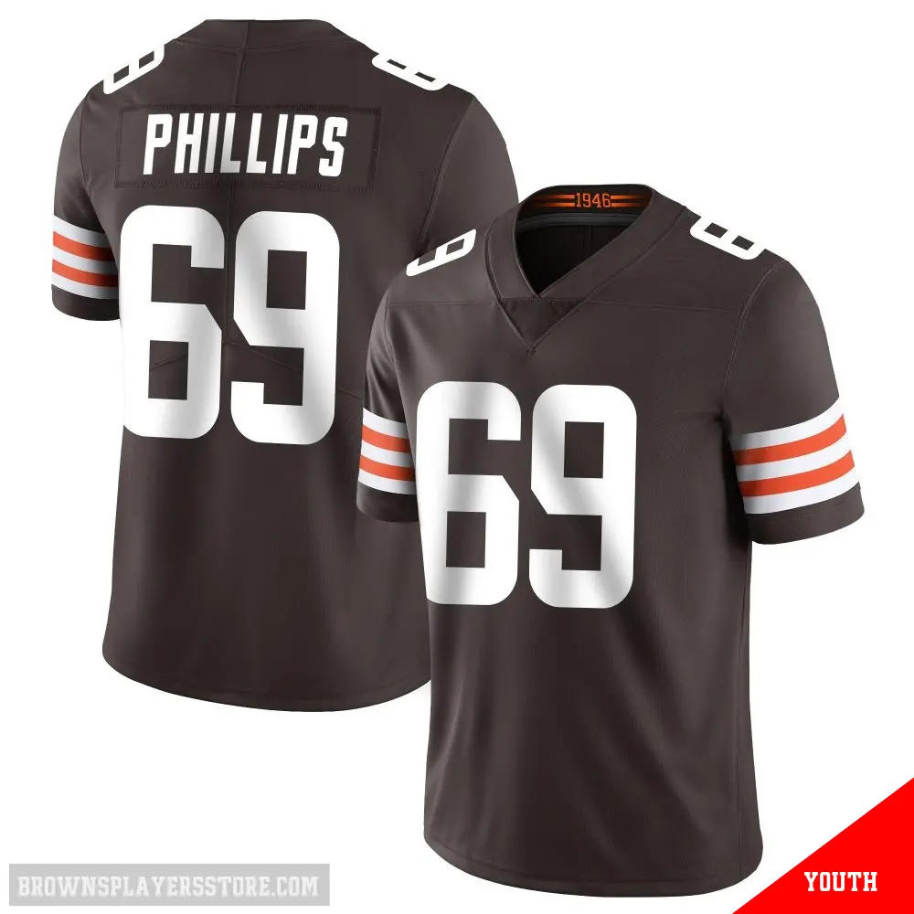 ＃69 Youth Tyre Phillips Brown Limited Cleveland Browns Team Color Vapor Untouchable Jersey
