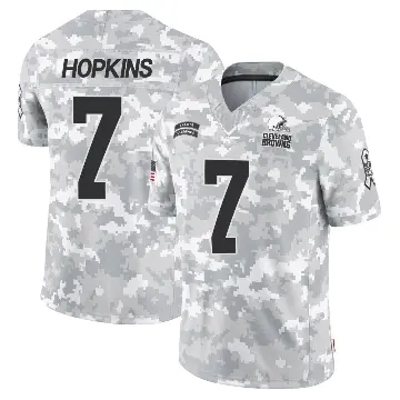 ＃7 Men's Dustin Hopkins Arctic Camo Limited Cleveland Browns 2024 Salute to Service Jersey