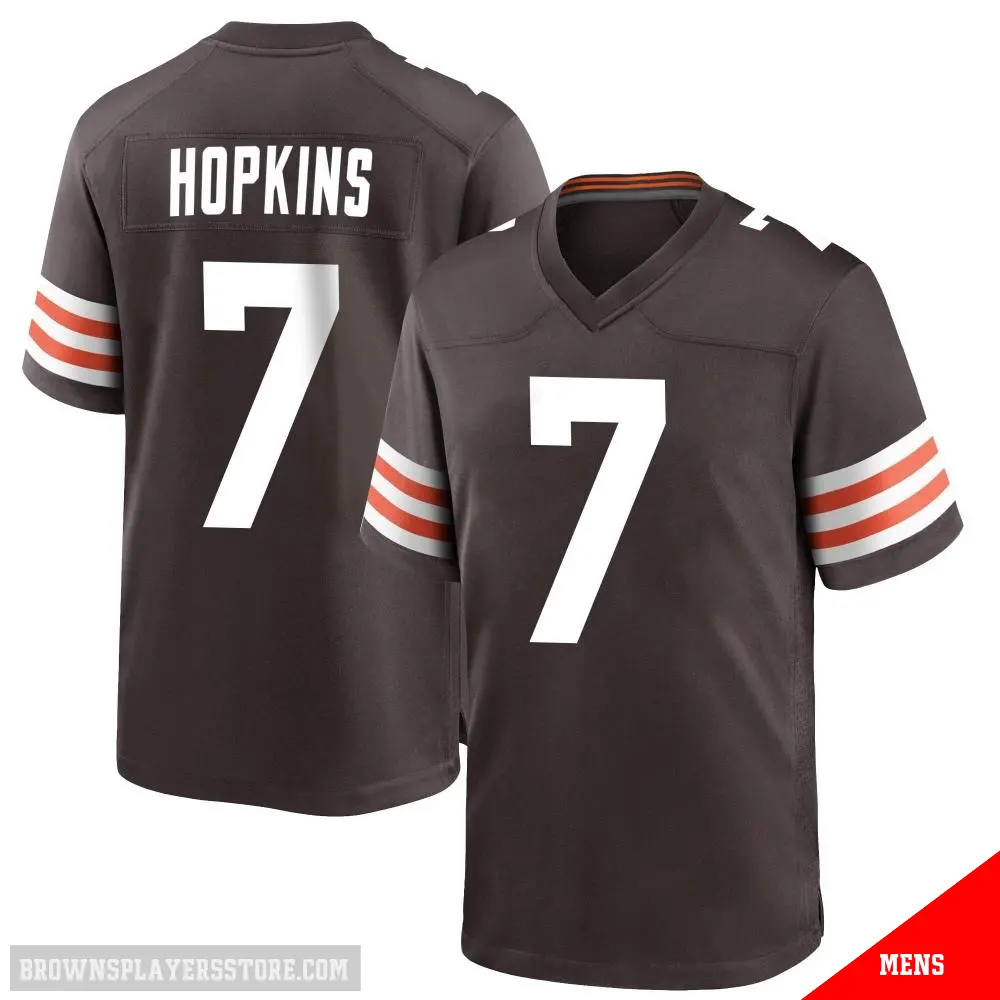 ＃7 Men's Dustin Hopkins Brown Game Cleveland Browns Team Color Jersey