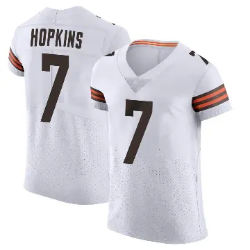 ＃7 Men's Dustin Hopkins White Elite Cleveland Browns Vapor Jersey