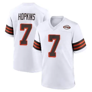 ＃7 Men's Dustin Hopkins White Game Cleveland Browns 1946 Collection Alternate Jersey