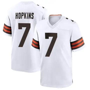 ＃7 Men's Dustin Hopkins White Game Cleveland Browns Jersey