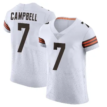 ＃7 Men's Tyson Campbell White Elite Cleveland Browns Vapor Jersey