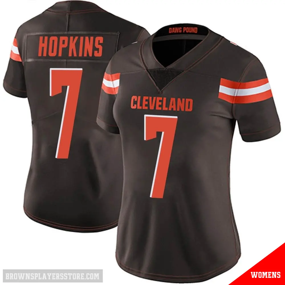 ＃7 Women's Dustin Hopkins Brown Limited Cleveland Browns Team Color Vapor Untouchable Jersey