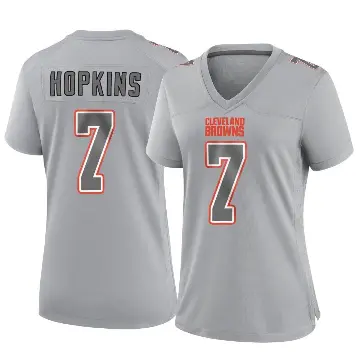 ＃7 Women's Dustin Hopkins Gray Game Cleveland Browns Atmosphere Fashion Jersey