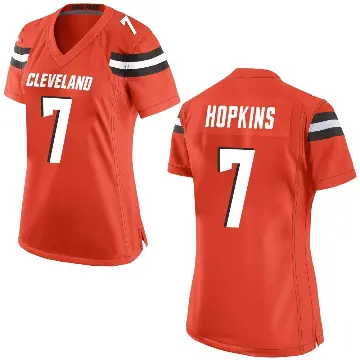＃7 Women's Dustin Hopkins Orange Game Cleveland Browns Alternate Jersey