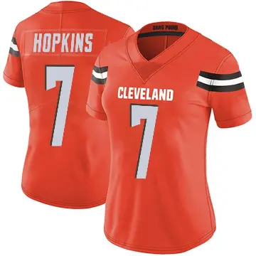 ＃7 Women's Dustin Hopkins Orange Limited Cleveland Browns Alternate Vapor Untouchable Jersey