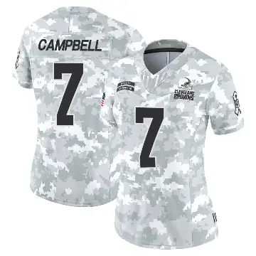 ＃7 Women's Tyson Campbell Arctic Camo Limited Cleveland Browns 2024 Salute to Service Jersey