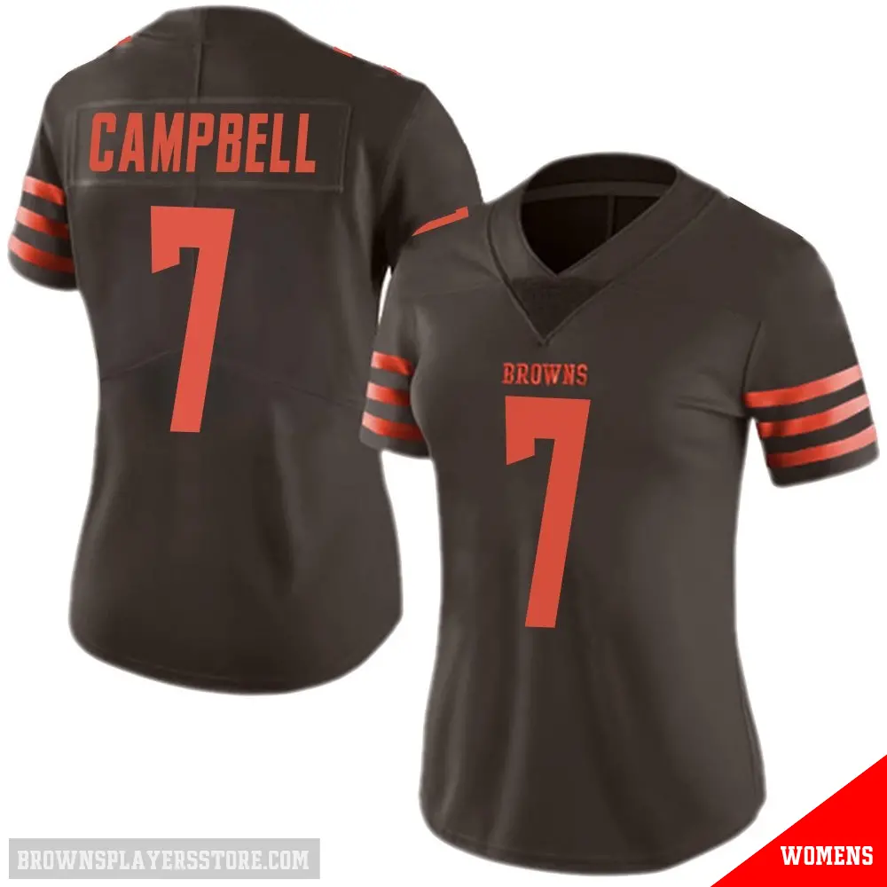 ＃7 Women's Tyson Campbell Brown Limited Cleveland Browns Color Rush Jersey