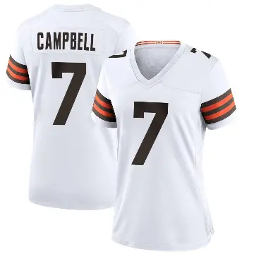 ＃7 Women's Tyson Campbell White Game Cleveland Browns Jersey