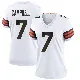 ＃7 Women's Tyson Campbell White Game Cleveland Browns Jersey