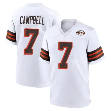 ＃7 Youth Tyson Campbell White Game Cleveland Browns 1946 Collection Alternate Jersey