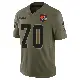 ＃70 Men's Zak Zinter Olive Limited Cleveland Browns 2025 Salute to Service Jersey