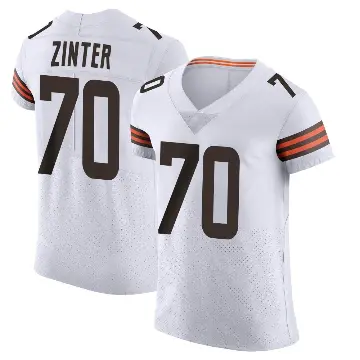 ＃70 Men's Zak Zinter White Elite Cleveland Browns Vapor Jersey