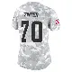 ＃70 Women's Zak Zinter Arctic Camo Limited Cleveland Browns 2024 Salute to Service Jersey