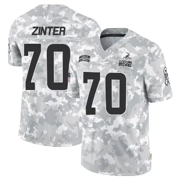 ＃70 Youth Zak Zinter Arctic Camo Limited Cleveland Browns 2024 Salute to Service Jersey