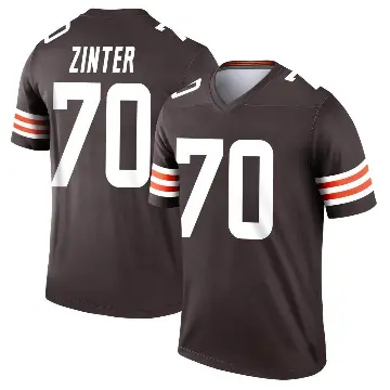 ＃70 Youth Zak Zinter Brown Legend Cleveland Browns Jersey
