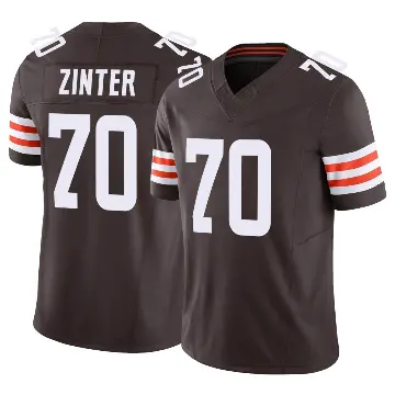 ＃70 Youth Zak Zinter Brown Limited Cleveland Browns Vapor F.U.S.E. Jersey