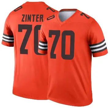 ＃70 Youth Zak Zinter Orange Legend Cleveland Browns Inverted Jersey