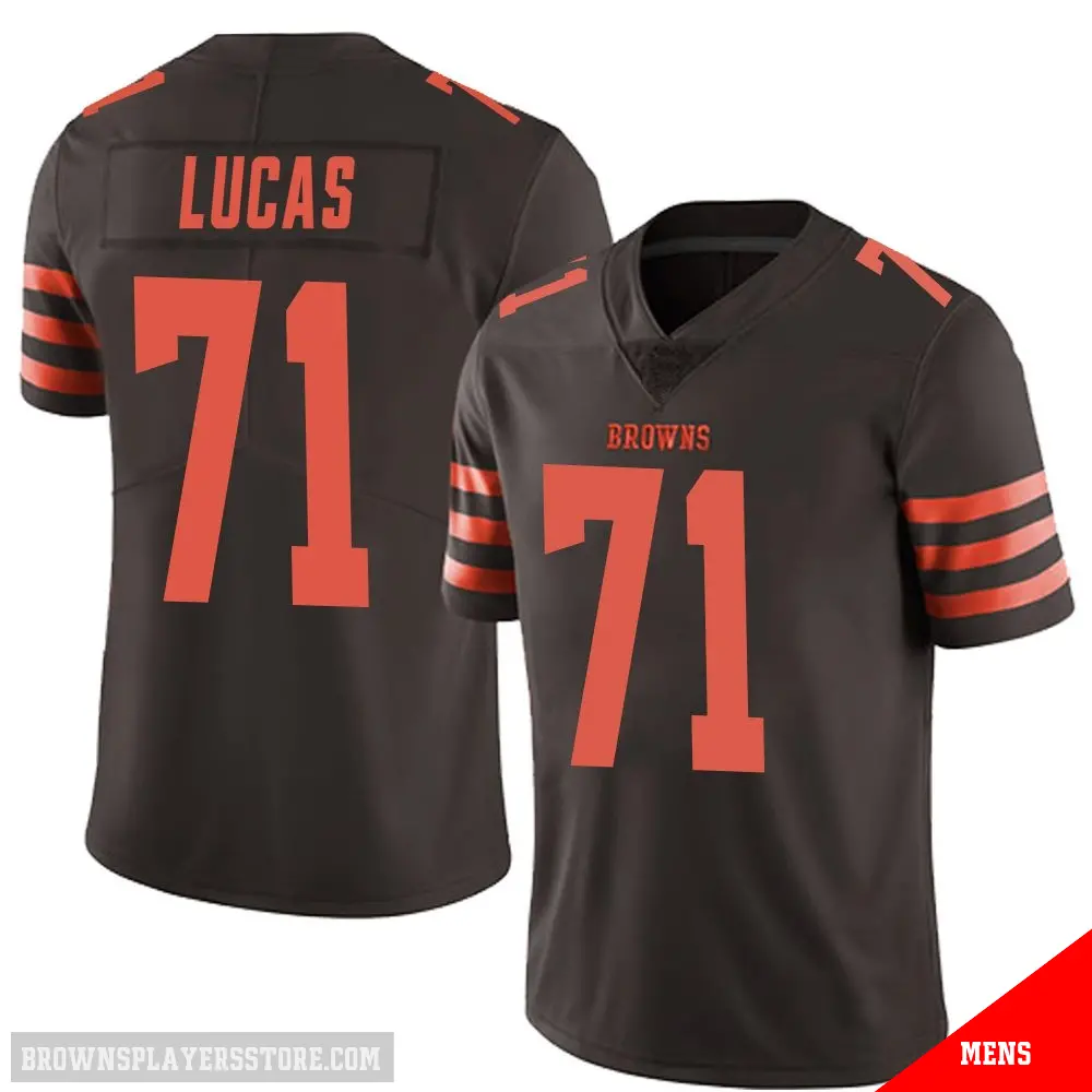 ＃71 Men's Cornelius Lucas Brown Limited Cleveland Browns Color Rush Jersey