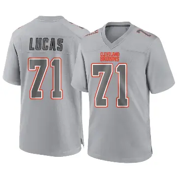 ＃71 Men's Cornelius Lucas Gray Game Cleveland Browns Atmosphere Fashion Jersey