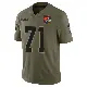 ＃71 Men's Cornelius Lucas Olive Limited Cleveland Browns 2025 Salute to Service Jersey