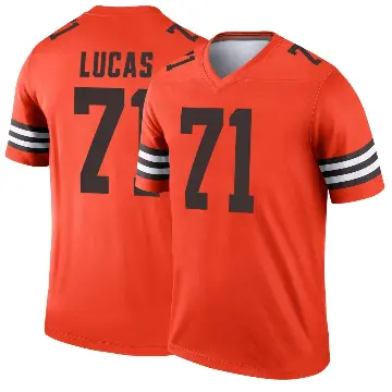 ＃71 Men's Cornelius Lucas Orange Legend Cleveland Browns Inverted Jersey