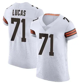＃71 Men's Cornelius Lucas White Elite Cleveland Browns Vapor Jersey