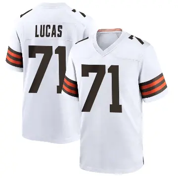 ＃71 Men's Cornelius Lucas White Game Cleveland Browns Jersey
