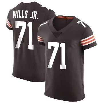 ＃71 Men's Jedrick Wills Jr. Brown Elite Cleveland Browns Vapor Jersey