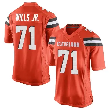 ＃71 Men's Jedrick Wills Jr. Orange Game Cleveland Browns Alternate Jersey