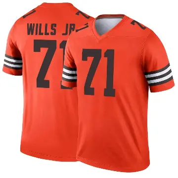 ＃71 Men's Jedrick Wills Jr. Orange Legend Cleveland Browns Inverted Jersey