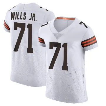 ＃71 Men's Jedrick Wills Jr. White Elite Cleveland Browns Vapor Jersey