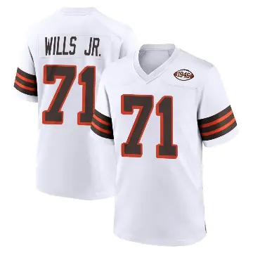 ＃71 Men's Jedrick Wills Jr. White Game Cleveland Browns 1946 Collection Alternate Jersey