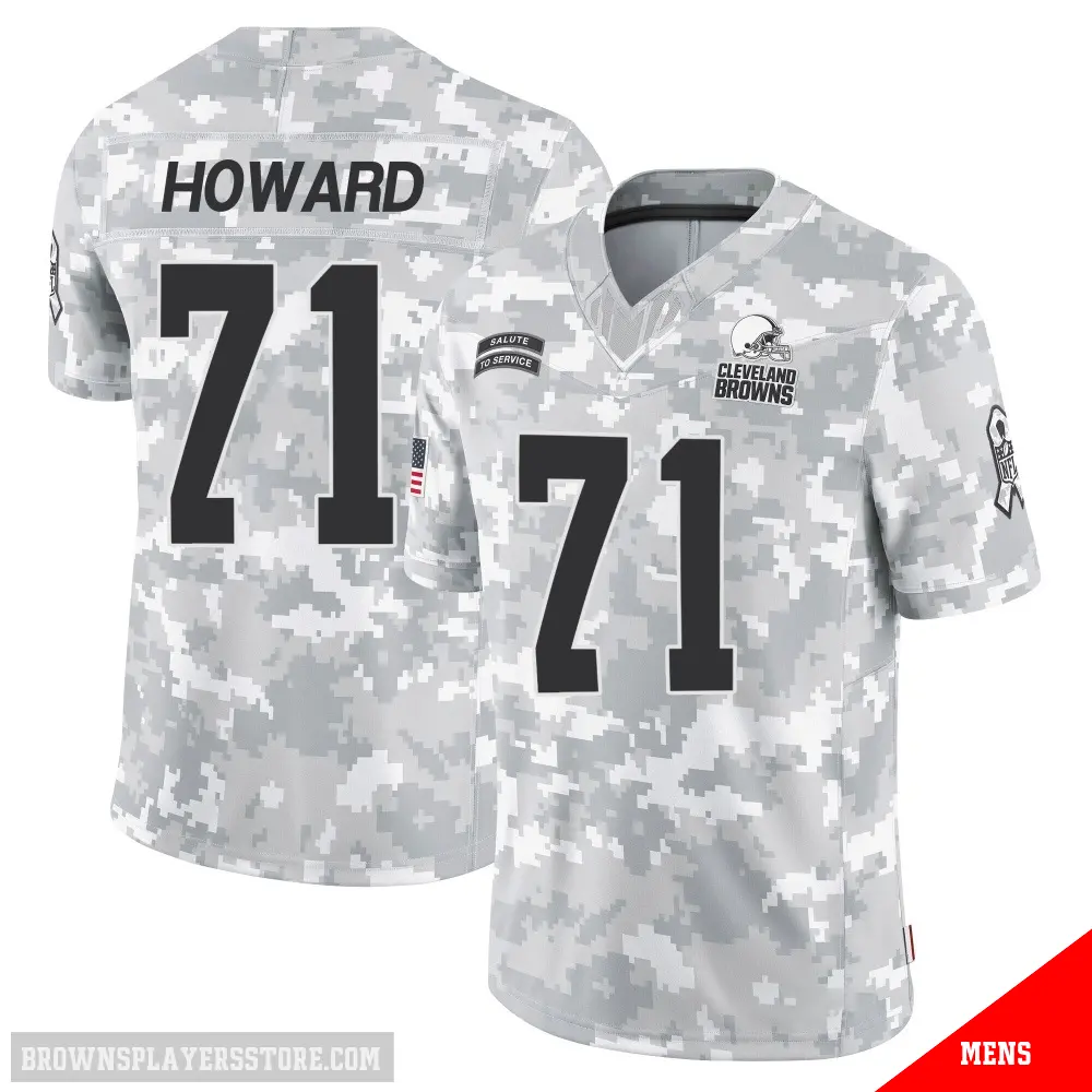 ＃71 Men's Tytus Howard Arctic Camo Limited Cleveland Browns 2024 Salute to Service Jersey