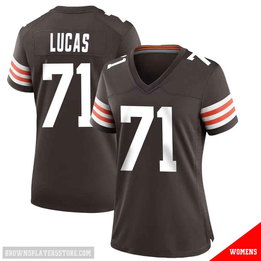 ＃71 Women's Cornelius Lucas Brown Game Cleveland Browns Team Color Jersey