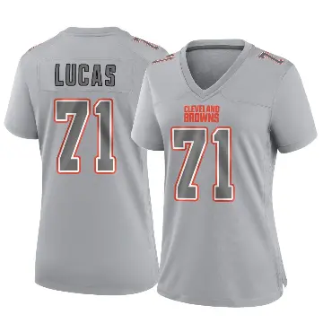 ＃71 Women's Cornelius Lucas Gray Game Cleveland Browns Atmosphere Fashion Jersey