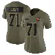 ＃71 Women's Cornelius Lucas Olive Limited Cleveland Browns 2025 Salute to Service Jersey