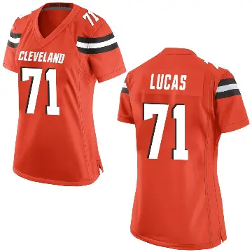 ＃71 Women's Cornelius Lucas Orange Game Cleveland Browns Alternate Jersey
