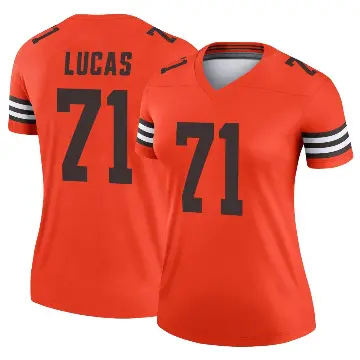 ＃71 Women's Cornelius Lucas Orange Legend Cleveland Browns Inverted Jersey