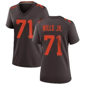 ＃71 Women's Jedrick Wills Jr. Brown Game Cleveland Browns Alternate Jersey
