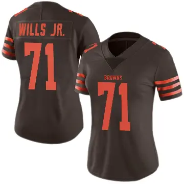 ＃71 Women's Jedrick Wills Jr. Brown Limited Cleveland Browns Color Rush Jersey